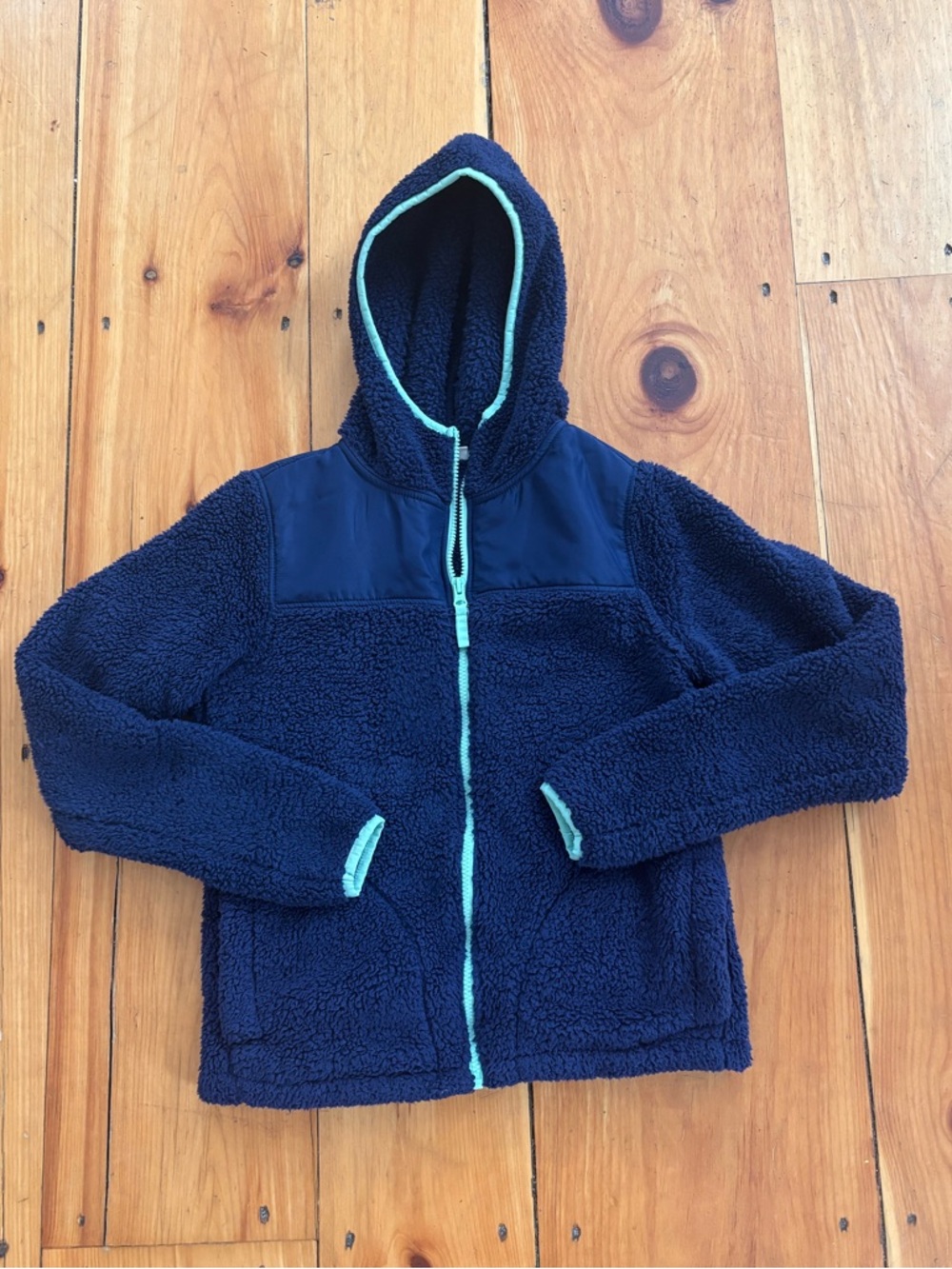 SO Navy and Teal Kids Fleece Hoodie